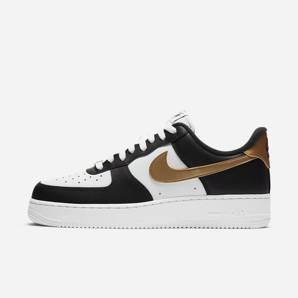 Sneakers Nike Air Force 1 '07 Noir 2061-785 Black/White/Metallic Gold Homme | XMW-64460867